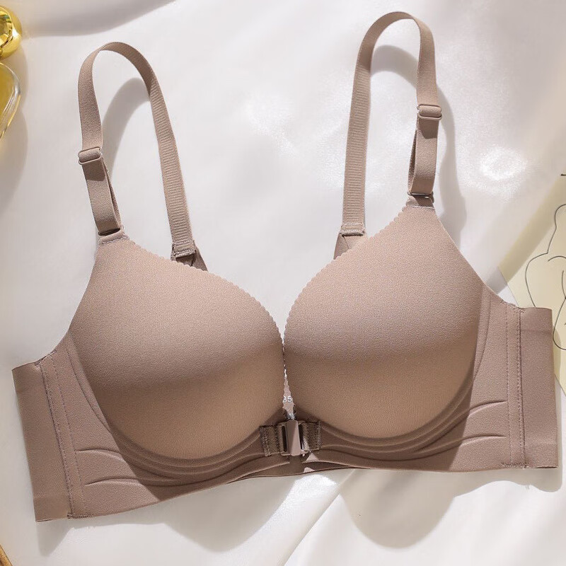 lionghey聚拢无钢圈收副乳前扣内衣女上托无痕调整型美背可拆卸调节文
