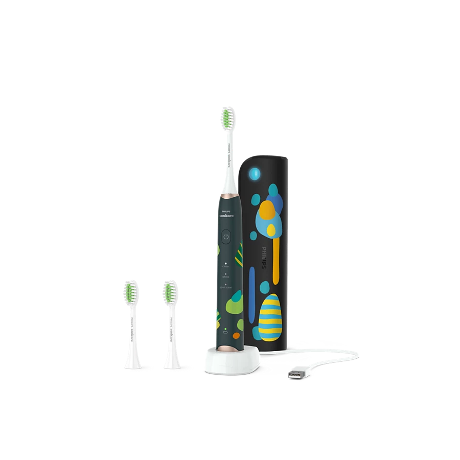 飞利浦电动牙刷全自动声波震动充电式成人男女情侣套装 生日情人节礼物 送男友女友 HX2452/02绿色