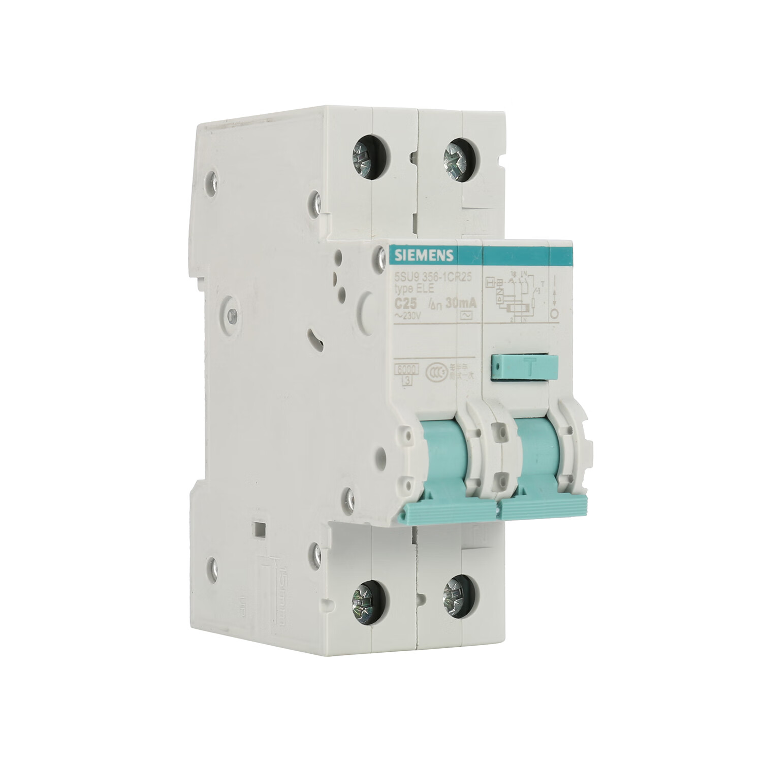 西门子漏电保护器 dpn25a漏保 漏电断路器5su9356-1cr25 25a 1p n
