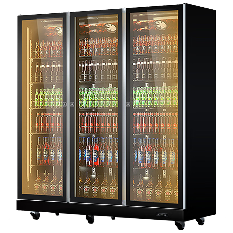 星星（XINGX）展示柜冷藏保鮮柜 全屏風(fēng)冷無霜網(wǎng)紅酒水飲料立式冰柜 冰箱啤酒飲料商用高端酒柜KTV酒吧便利店 三門1420升全銅管真風(fēng)冷無霜