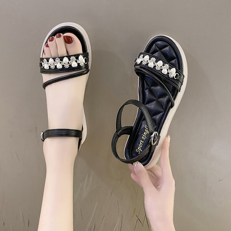 twtckpi夏季天小学生凉鞋女初中生少女孩子学院风十岁罗马女不累脚