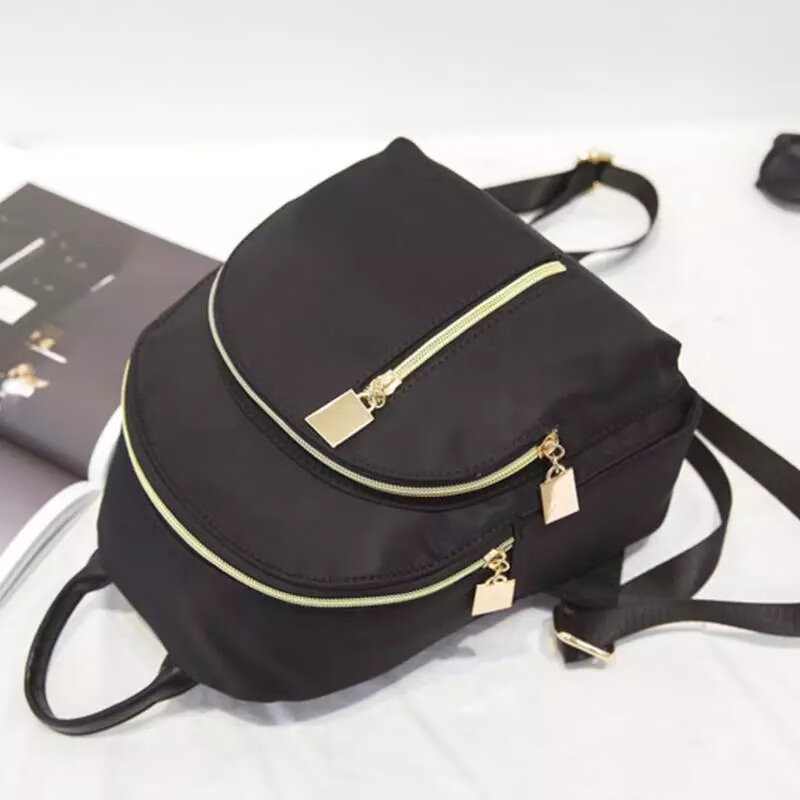 【精选】夏新款牛津布迷你小背包时尚百搭双肩包女韩版帆布女 黑色
