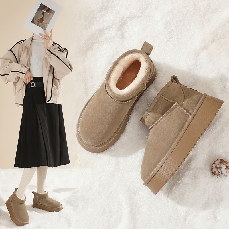 ���ڲ�����ZHRѩ��ѥŮ��׶����¿����ʷ�����ţƤ������Ь���޼Ӻ�ů���ѥ ����ɫ-GZ08 37 108.99Ԫ