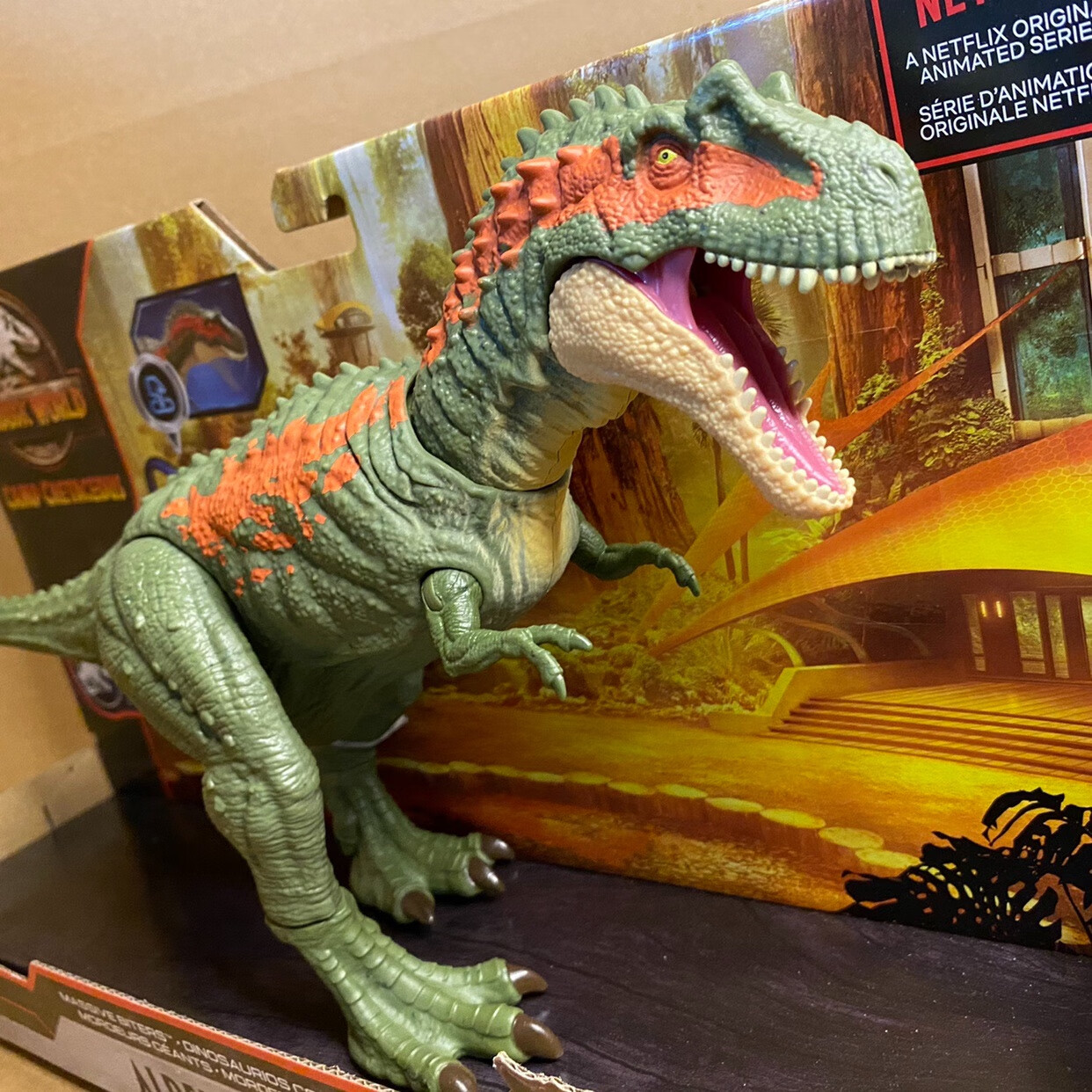 不舍天真侏罗纪世界白垩纪全控撕咬恐龙艾伯塔龙帝鳄恐龙模型儿童玩具