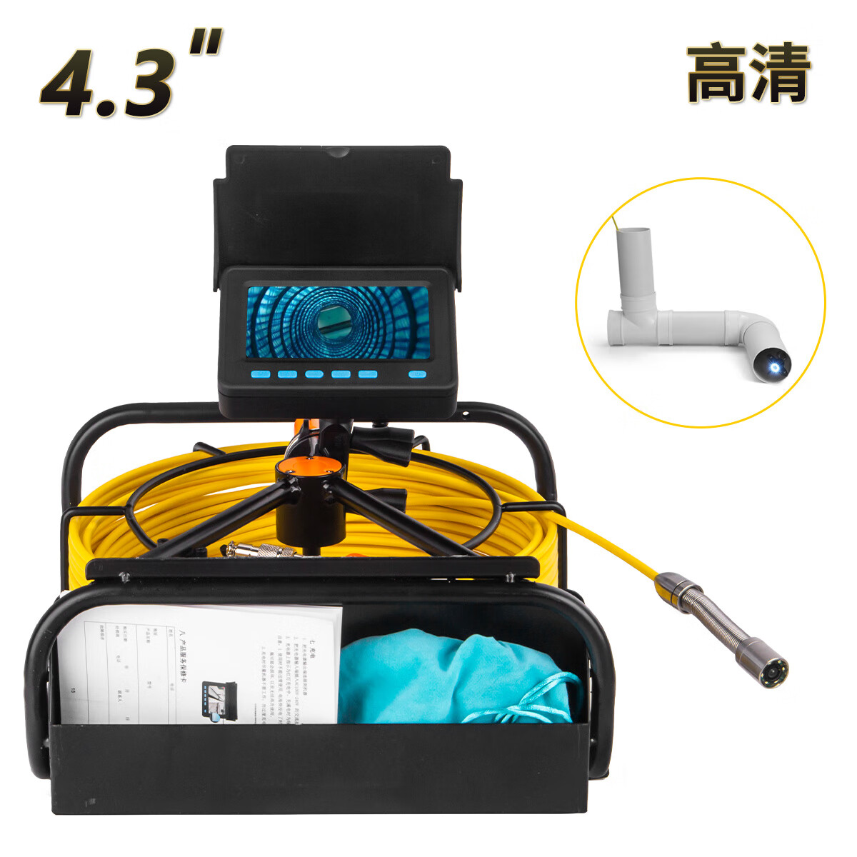 高清工业内视镜管道摄像头影片物业下水管道排查测漏检修探测仪器