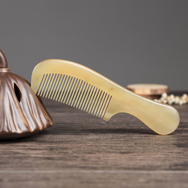 谭木匠天然牛角梳手工梳子男女长发专用家用礼物 手柄牛角梳20cm