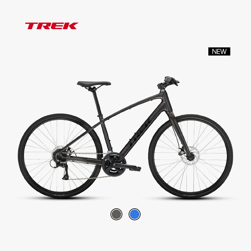 崔克（TREK）FX 1 内走线轻量碟刹通勤多功能自行车平把公路车 黑色 门店提取 L（身高175-186CM） 16速