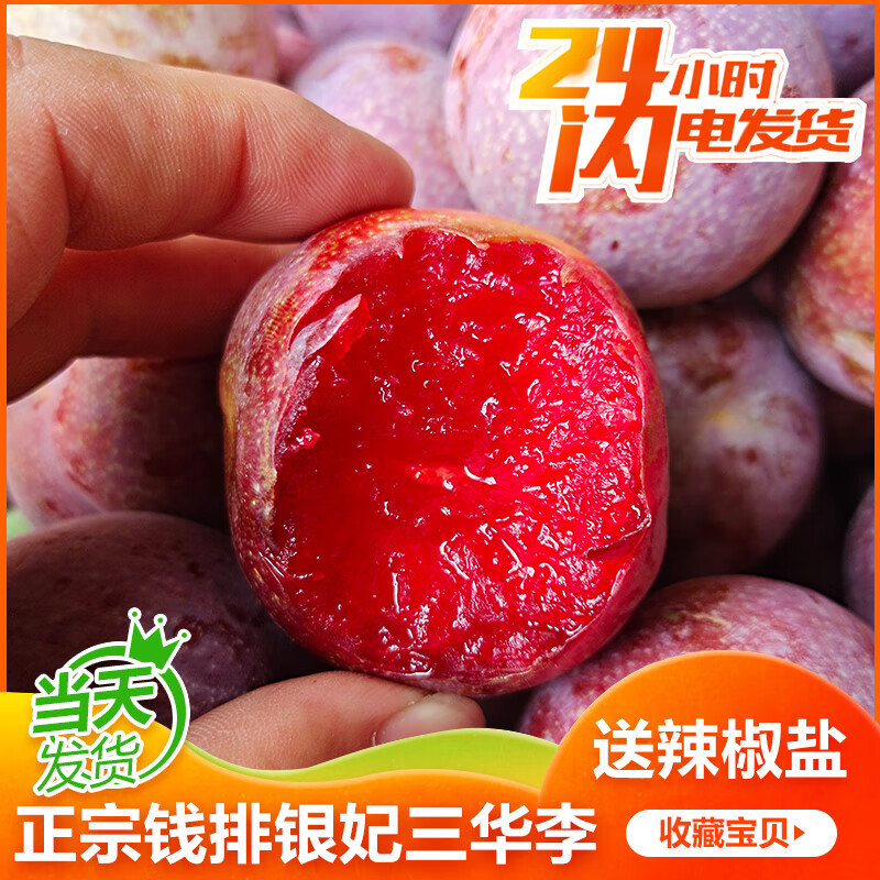 花农氏茂名三华李现摘钱排早熟三华李酸脆甜红心李子新鲜李子 500g 中