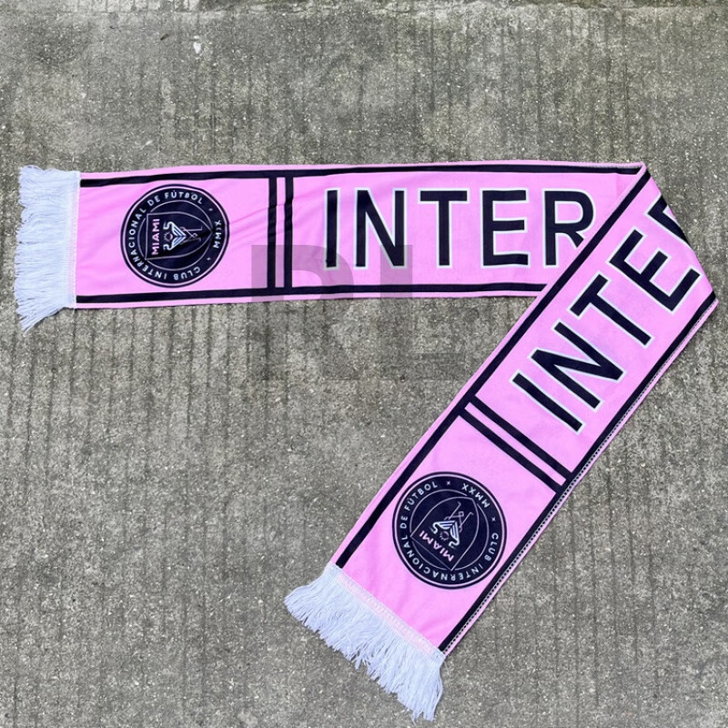 欧洲杯球迷纪念用品皇马ac葡萄牙酒吧助威防寒保暖围巾 粉红色 迈阿密