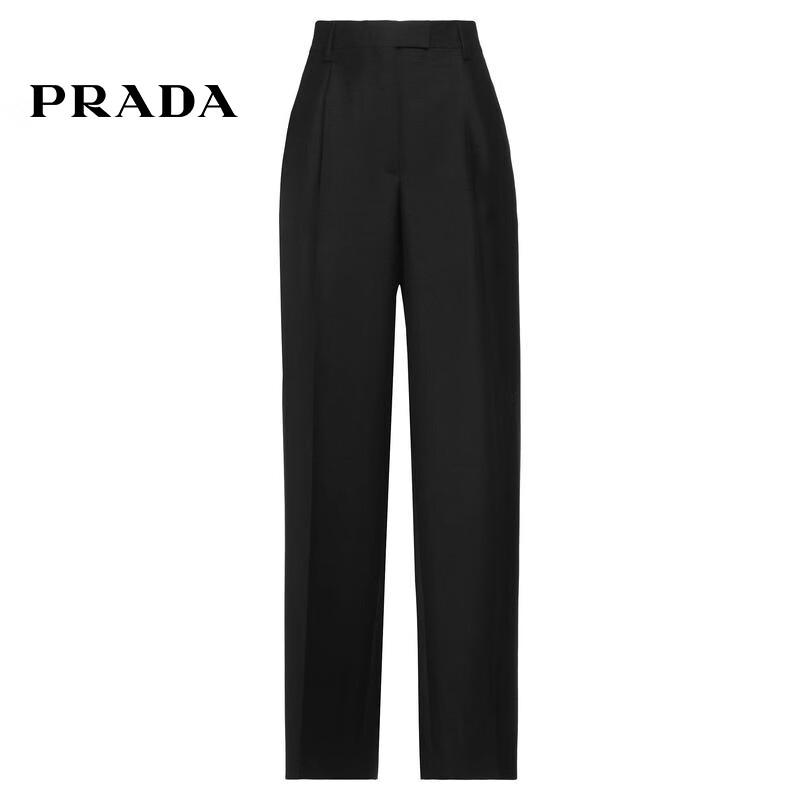 普拉达(prada)七夕礼物 女士休闲长裤 black 8 uk