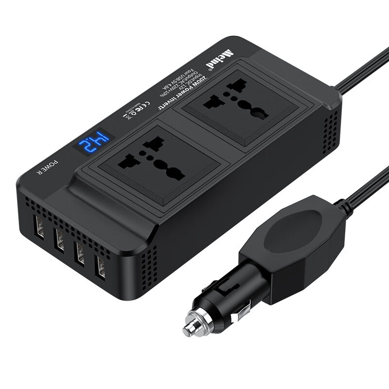 康力浦车载逆变器转换充电器 12v转220v 四口usb 双插座点烟器排插