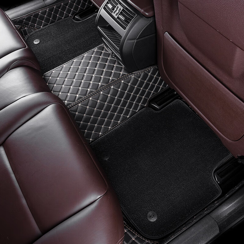 车丽友 专用于深蓝SL03深蓝S07 G318 深蓝L07深蓝S05皮革全软包汽车脚垫 【豪华皮革软包】黑色米线+耐磨黑色雪妮丝 深蓝专用 联系客服备注车型+年款