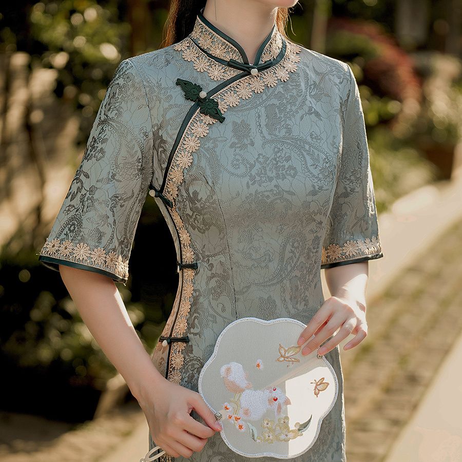 凌菲小姐(miss ling fei)民国军阀旗袍宋锦提花 正宗古风改良版名媛