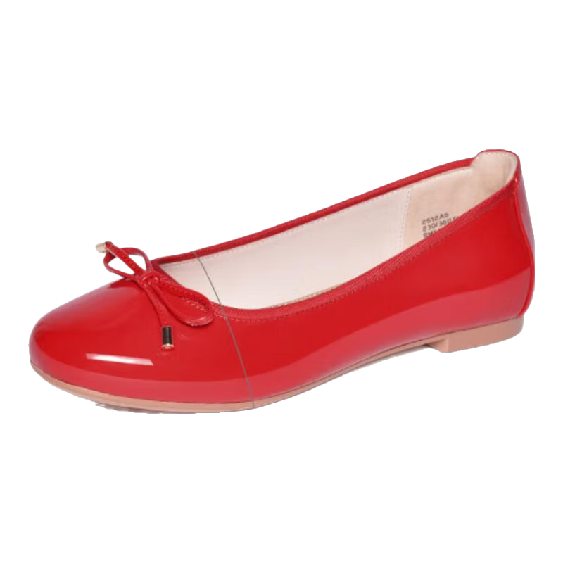 reemoor睿慕芭蕾透氣舒適鞋婚鞋2025夏季女鞋防滑平底單鞋女百搭紅色 經(jīng)典款 紅色 37
