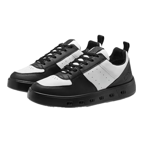 爱步（ECCO）*板鞋男鞋 休闲板鞋圆头厚底休闲鞋男明星同款 街头720 520814 HL 黑色/白色52081450669 41