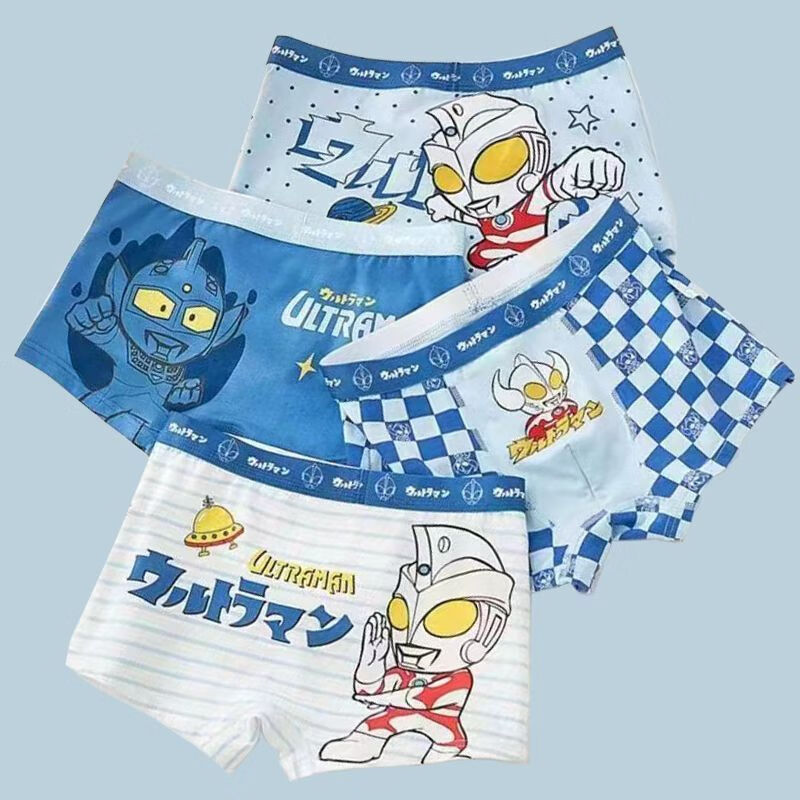 棉感裤头宝宝短裤小童男孩平角宇航员屁屁童 4条装#卡通奥特曼高品质