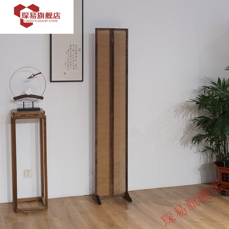 创京懿选简约屏风隔断客厅新中式折叠移动屏风墙办公室茶室遮挡实木折