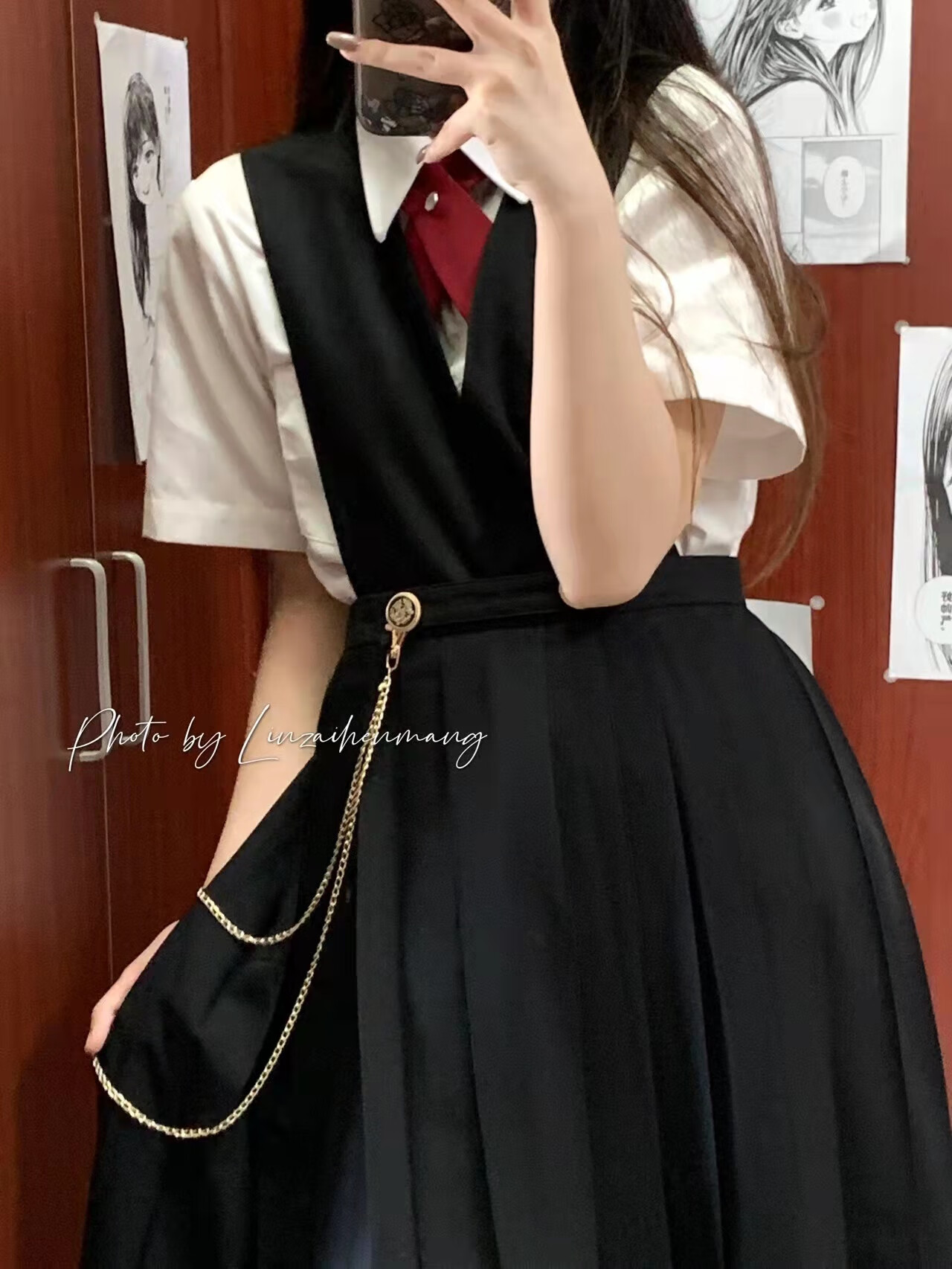 逗菁护奶裙春季jk制服大码日系学院风班服长款百褶裙女 80cm黑色护奶