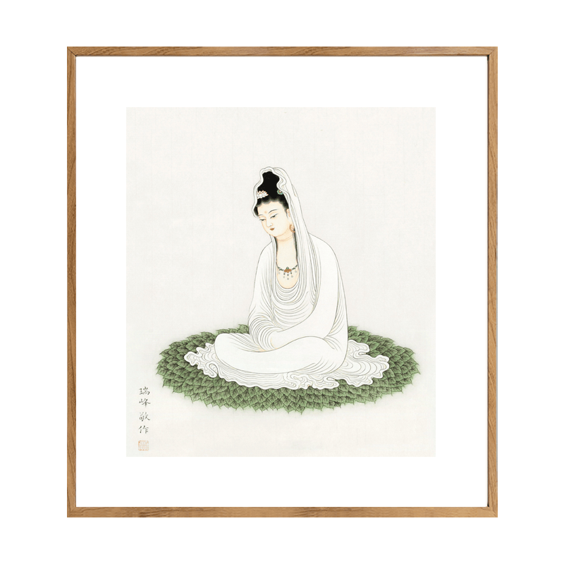 ywzr佛像挂画观音菩提观音弥勒佛文殊菩萨鱼篮观音观自在版画画像