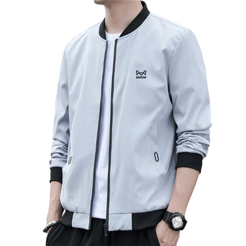 百亿补贴:猫人夹克男外套上衣男士春秋季新款立领潮流宽松时尚棒球服 黑色 4XL 85元