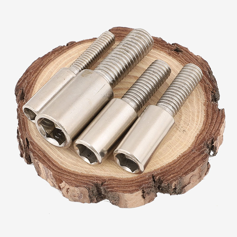 樱姬带尾长尾气缸拉杆螺帽镀镍内六角长螺帽紧固长螺纹螺丝螺母 m6*9*