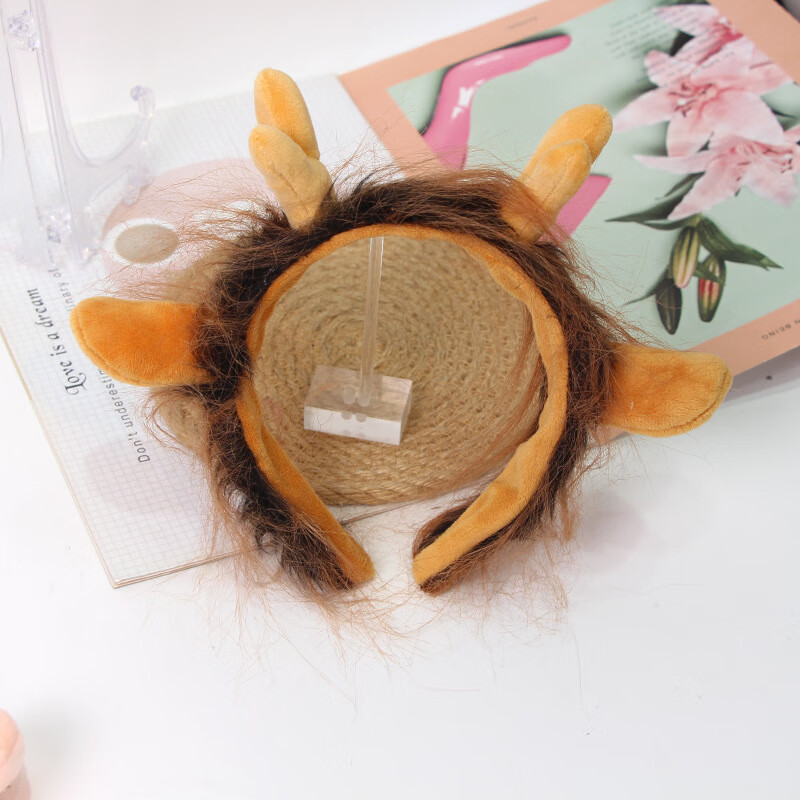 先生新款龙角发箍可爱仿真毛绒龙耳朵发卡龙年儿童表演头箍卡通头饰