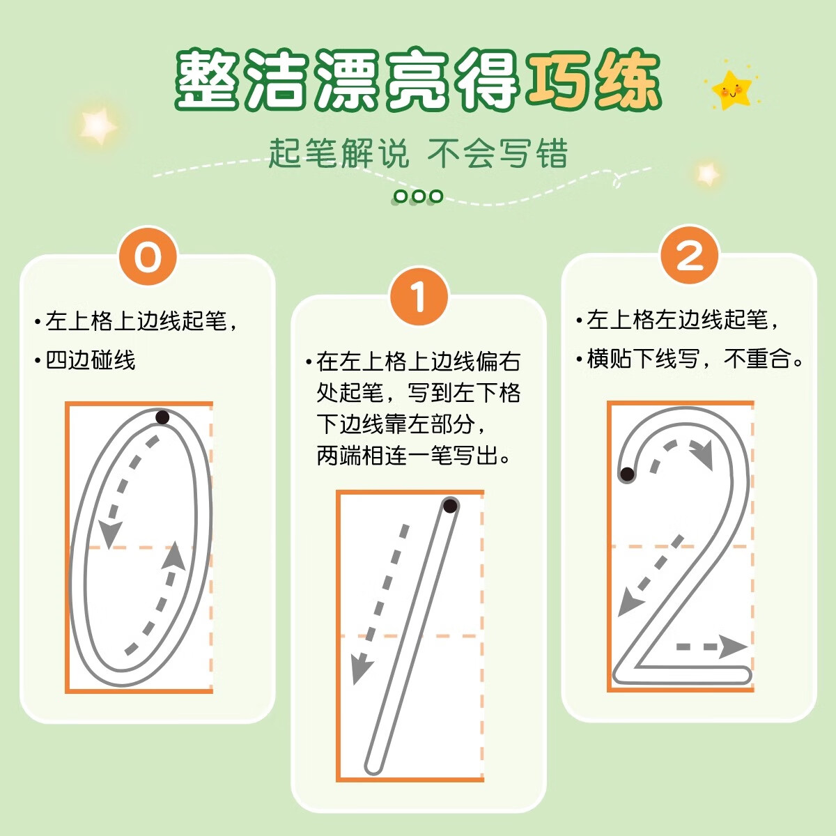 六品堂儿童数字控笔字帖幼儿园学前班幼小衔接数字练字帖3-6岁写字启蒙小学生描红练字本入门临摹练字 【4本装】数字0-100