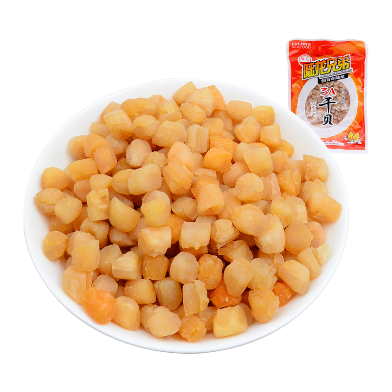 陸龍瑤柱干貝扇貝干  海鮮特產(chǎn)淡干新曬 更高品質(zhì) 舟山海鮮干貨食材 350g3A干貝(自封口大袋裝)