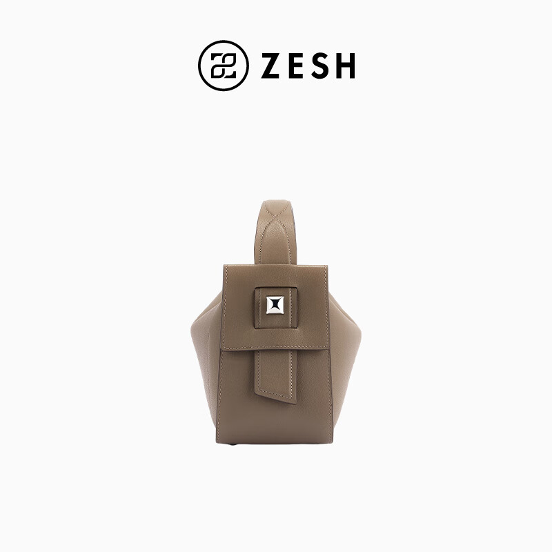 ZESH/泽尚 中号微笑包斜挎包 RACHEL手拎包单肩包通勤女包 大象灰