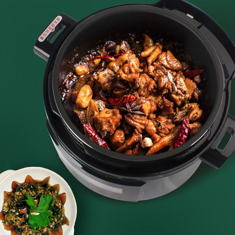 洛贝(luby) 阿迪锅 电压力锅家用大容量 智能多功能全自动高压电饭锅煮饭煲汤预约定时 无涂层双胆高压锅 绿色【5EPM15无涂层双胆】4-6人使用 5L