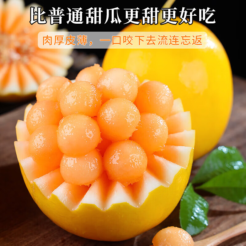 陕西黄河蜜瓜9斤新鲜水果整箱当季黄金甜瓜金红宝哈密瓜当季香瓜 9斤【特大果】老农亲选