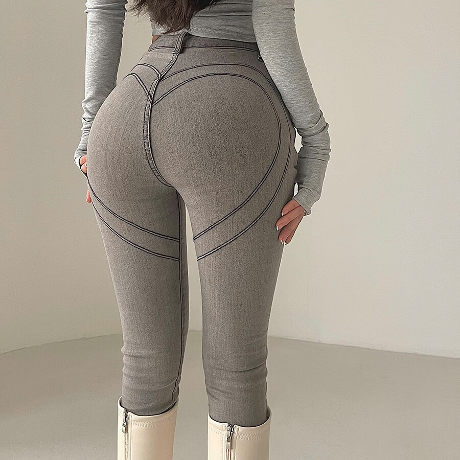 晟侠超低腰性感牛仔裤女提臀秋冬季高腰提臀紧身显瘦蜜桃臀小脚弹力铅