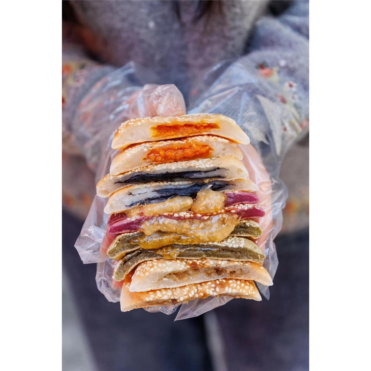 特产优联 恩平特色特产清明节烧饼老广味道紫薯簕菜凹口老传统味道1斤