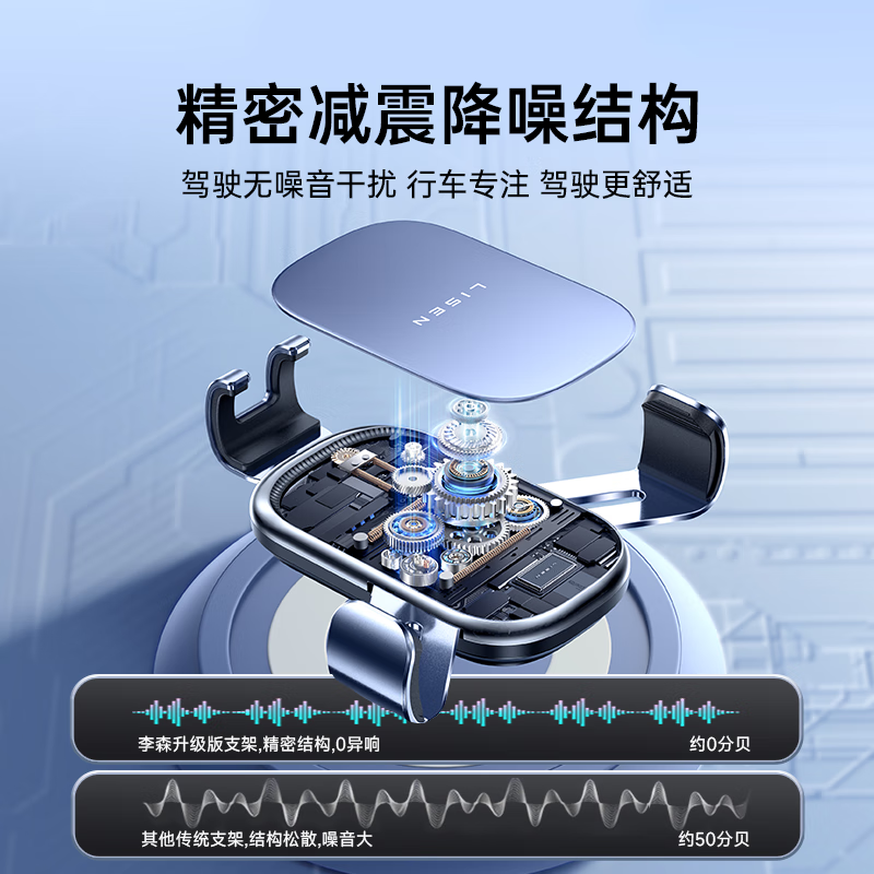 李森(LISEN)【双重锁紧】车载手机支架2025新款出风口汽车专用导航