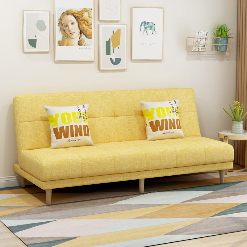 创京懿选没扶手沙发 小户型客厅沙发床两用双人可折叠租房公寓定制