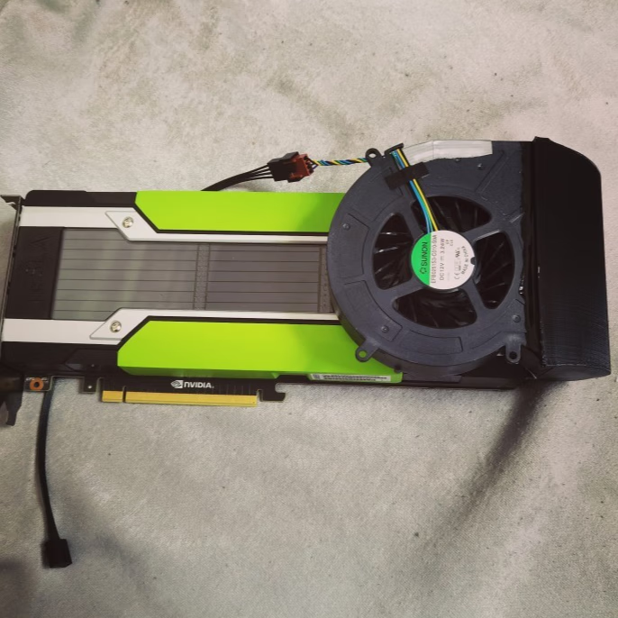 特斯拉tesla p40显卡散热大涡轮风扇改装 通用m40 p100v100 仅3d打印