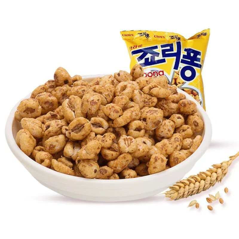食芳溢【20包】韩国进口克丽安大麦粒74g膨化休闲零食爆米花零食小吃