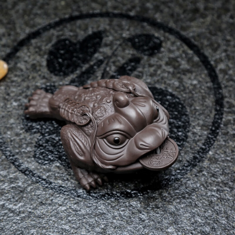 喆炜精品紫砂三足金蟾可养茶宠摆件茶道茶艺茶玩功夫茶具配件摆件