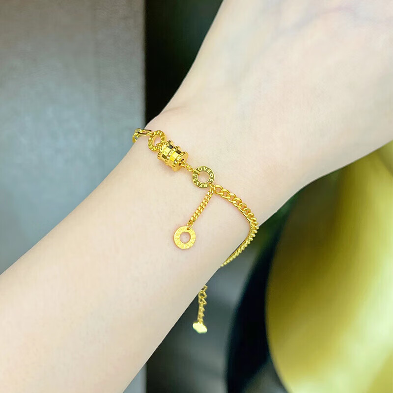 福韵礼黄金小蛮腰手链女生高级感999足金加长扣新款520情人节情人节