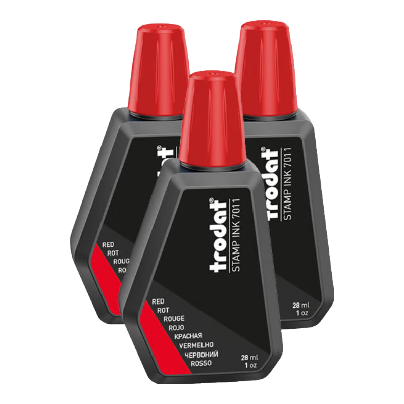 ׿��Trodat7011ˮ��ӡ�ͻ�ī��ר��ӡ�ͻ�ī����ӡ����īӡ�ͷ�Ʊ����칫��Ʒӡ���ͽ��ں�ɫӡ�� 7011��ɫӡ��*3ƿ