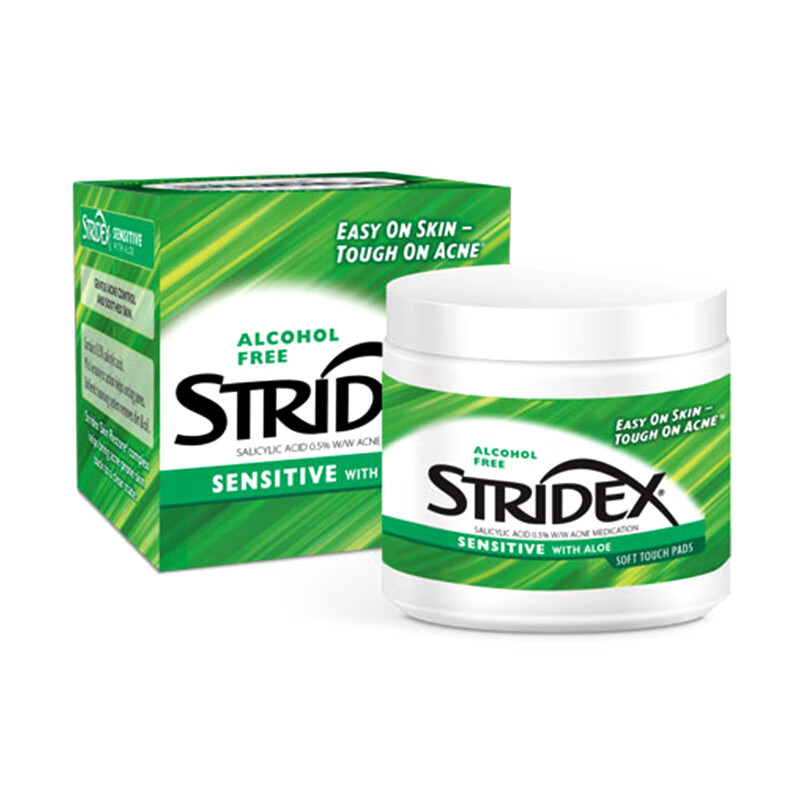 美国进口 Stridex水杨酸清洁棉片 温和型 55片/盒 二次清洁 疏通毛孔
