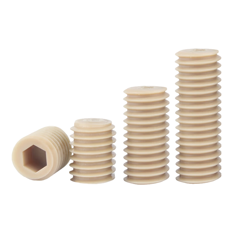 固萬基PEEK耐高溫內(nèi)六角無頭機米螺絲平端緊定螺釘高強度塑料基米頂絲緊固件大全 M3x12[2只]