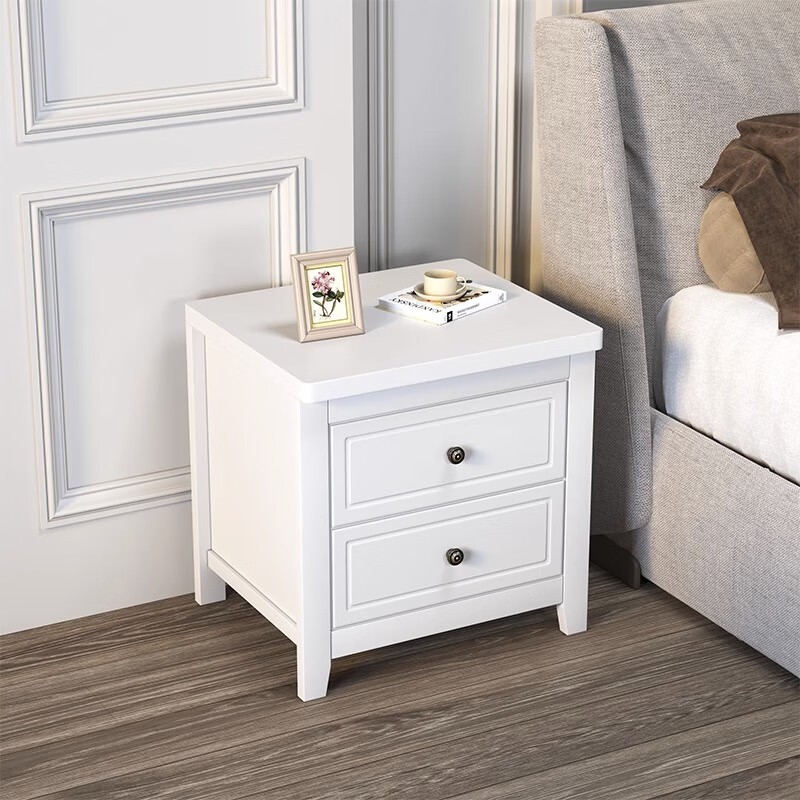迷你收纳柜小型轻奢卧室储物柜整装北欧 白色 送货上门 40x40x50cm