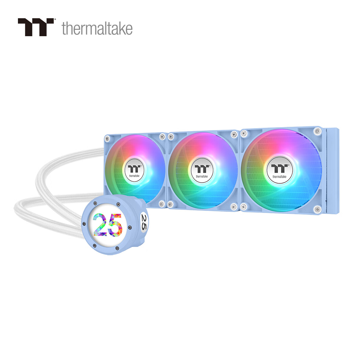 Thermaltake（Tt）TH360 V2 Ultra ARGB 绣球花蓝 一体式CPU水冷散热器 (1680万色/主板同步/全铜水冷头）
