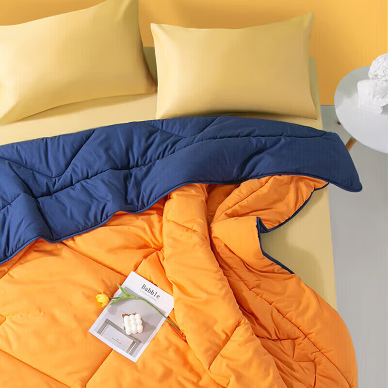 馨而乐(Bravo)富安娜出品吸湿发热纤维被子双人秋冬厚被芯 约6.5斤230*229cm橙