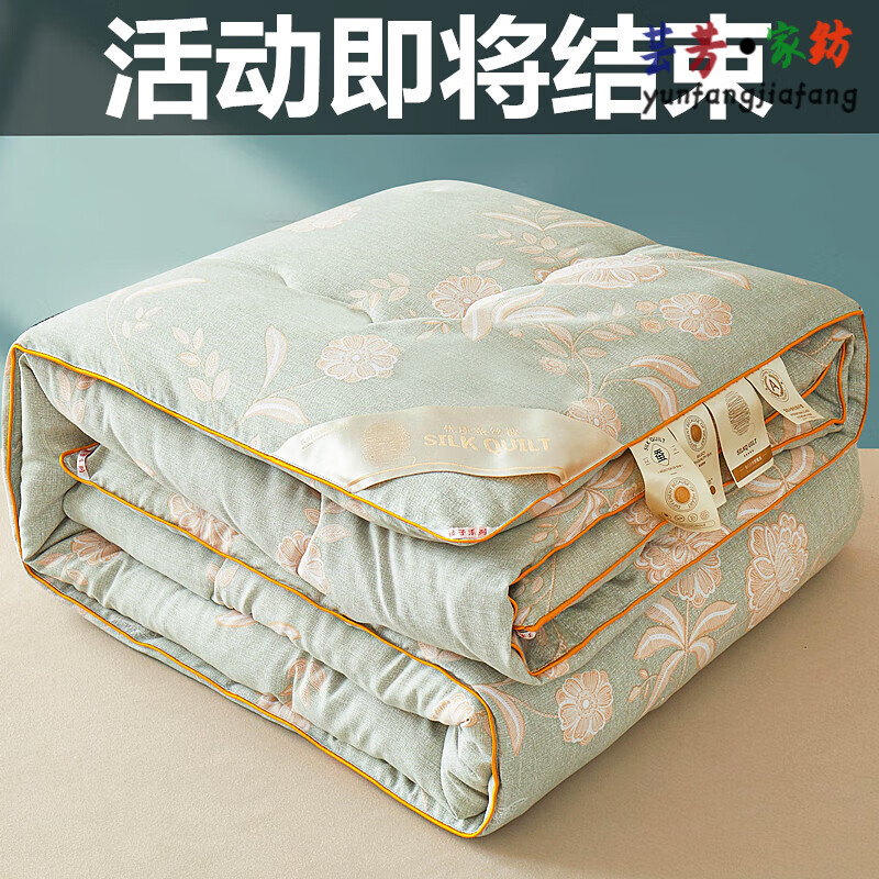艺彩蝶 五世同堂蚕丝被全棉冬被蚕丝被100%桑蚕丝加厚保暖8斤被芯单双人 暖阳花-水绿 180*2208斤厚冬被超柔保暖使用感如何?