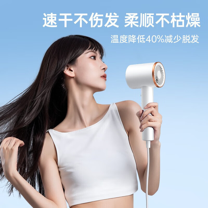 VTT德国】吹风机负离子护发电吹风家用大功率低噪静音吹风筒学生宿舍速干不伤发情人节新年生日礼物 【女神款-纯白】亿负离子+恒温速干+集风嘴