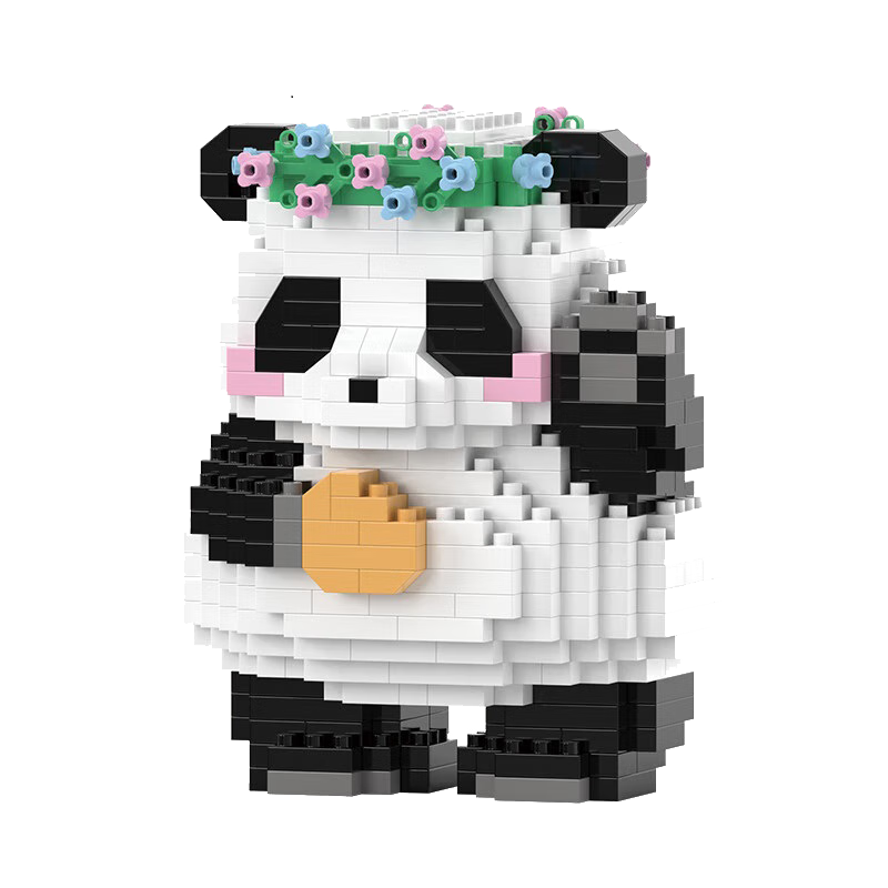 淼焱【六拼玩法】兼容乐高熊猫积木花花萌兰儿童玩具7-14岁生日礼物