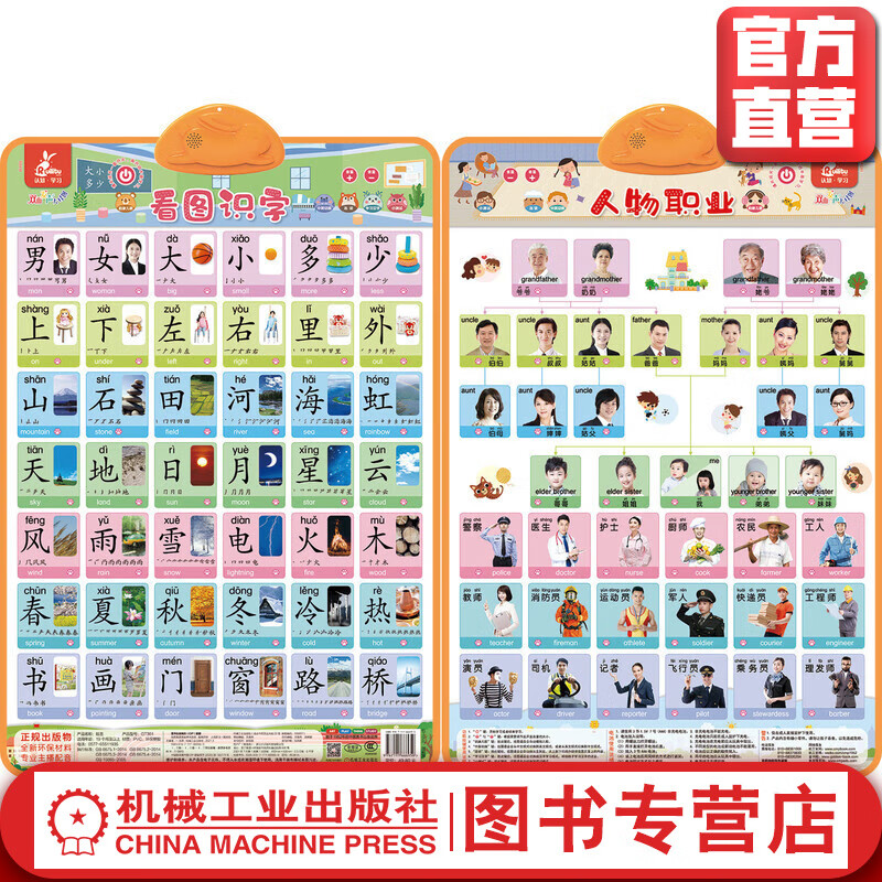 官网 瑞莉兔双面发声大挂图 看图识字 人物职业 海润阳光 触摸按键