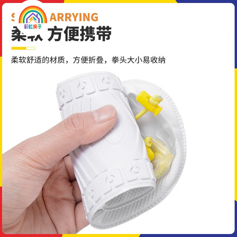 彩虹房子   儿童卡通雨披雨衣上学户外防水雨披EVA小恐龙防滑加厚雨鞋TF 雨鞋套 S码【适合26-28码】 .
